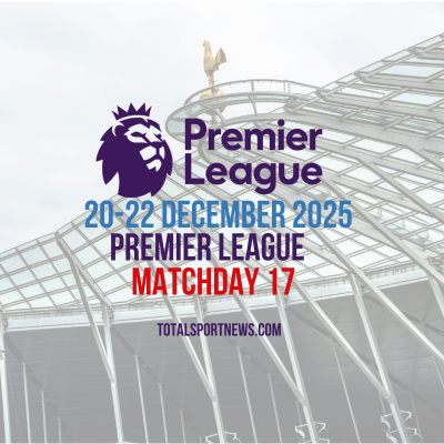 Premier League Matchday 17 graphic with league logo and stadium background